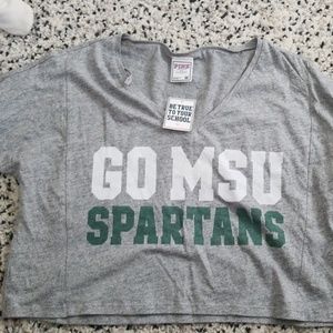 PINK Michigan State crop top